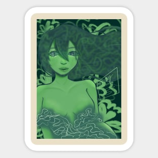 Green Girl Sticker